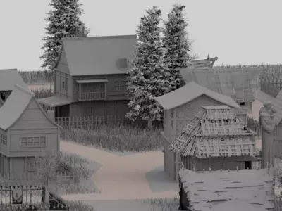 Village 3D model