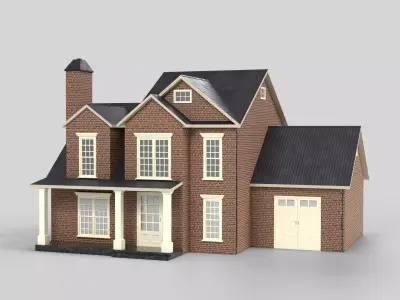 British House Design 14T4  Low-poly 3D model
