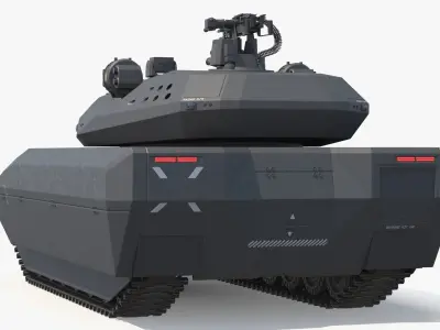  Futuristic Low-Profile Battle Tank Dark Gray 