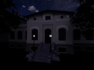 Eclectic train station 19th century   3D model