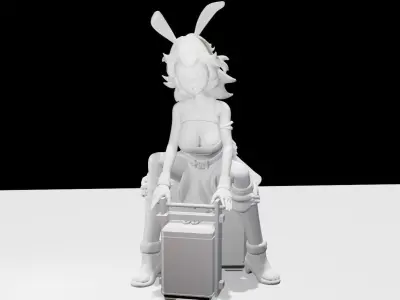 Fantasy World Food Delivery Service Bunny Girl 3D print model