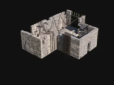 SACRIFICE ALTAR JUNGLE TRIBAL CULT PLACES ROCK CONSTRUCTIONS Low-poly 3D model