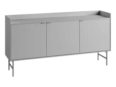 Volga oak 3-door sideboard Low-poly 3D model