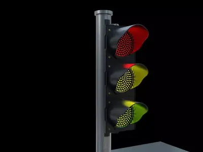 Traffric Light LED Low-poly 3D model