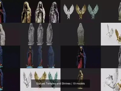 Statues Temples and Shrines 3D Model Pack