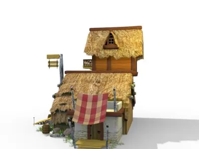 viking house Low-poly 3D model