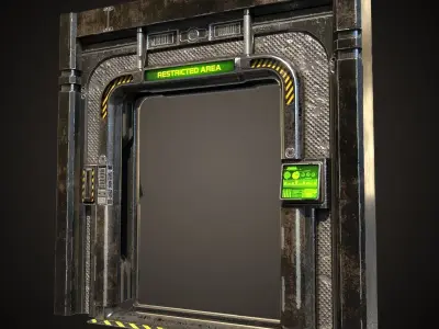 PBR Scif-fi Doorways  Low-poly 3D model