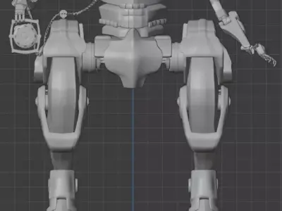 Gatling Mech Low-poly 3D model