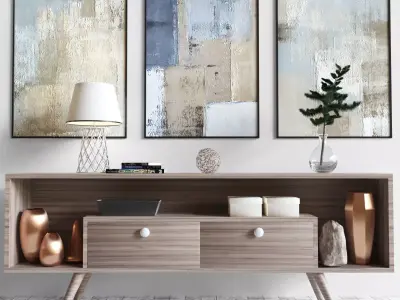 Chest of drawers with decor 3D model