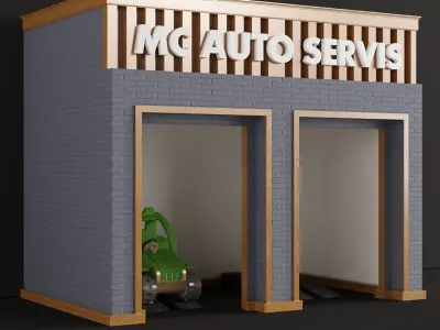 Children playhouse MC Avto Servis for kids 3D model