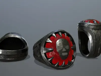 Skull Ring Low-poly 3D model