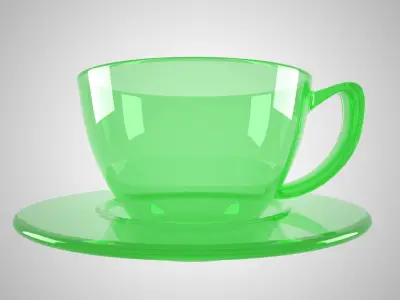 Glass Coffee Cup Light Green Color 3D model
