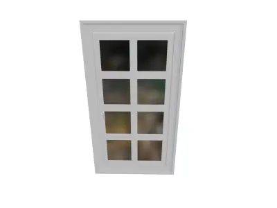 Modern Style White Wooden Window Low-poly 3D model