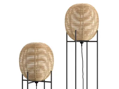 Wicker Sari floor table lamp 3D model