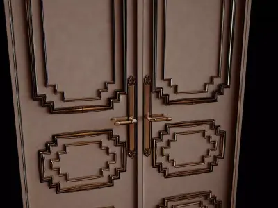 Door model pair of doors in style of art deco 3D model
