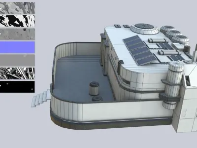 Scifi house Low-poly 3D model get