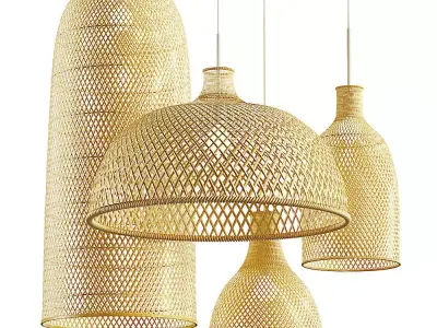 Aliexpress rattan chandelier set 3D model purchase
