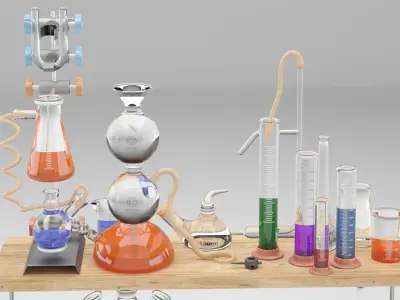 Chemistry Dishes - Laboratory Chemical Glassware 3D model
