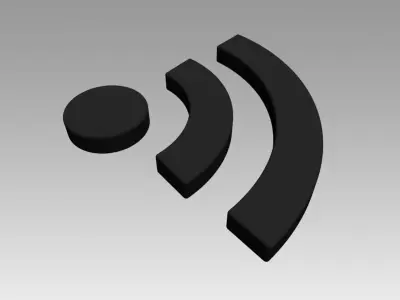 Wifi wireless internet logo 3D model