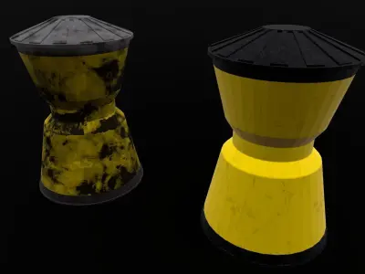 Traffic Cone Free low-poly 3D model 8