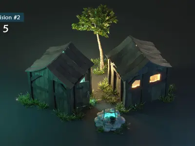 Pioneer house level 1 Low-poly 3D model