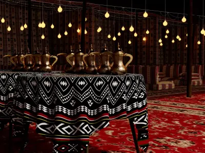 Traditional tent Bayt Al-Shaar 3D model
