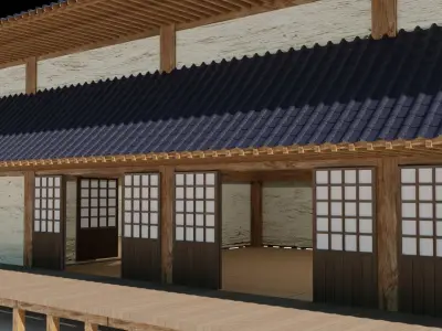 Japanese freestanding dojo 3D model