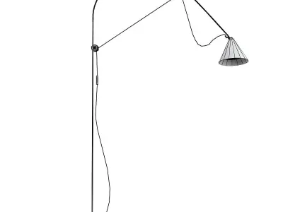 AYNO L floor lamp with shade and orange cord 3D model