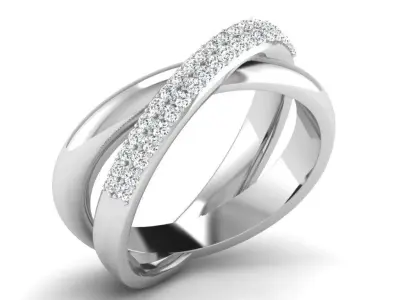 Diamond Ring For Women 3d Print Model 3D print model 32