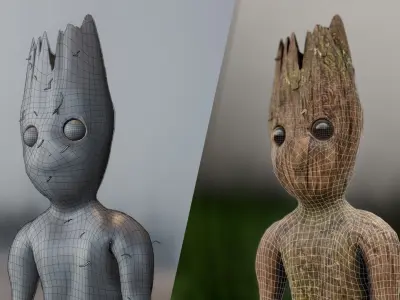 Baby Groot - Guardians of the Galaxy Low-poly 3D model