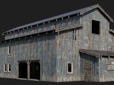 61-62-63-64  - Farm Buildings 4K PBR GameReady Low-poly 3D model