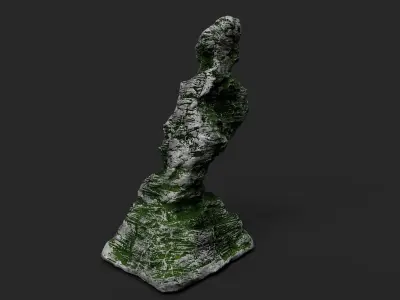 Mossy Cliff Rock 23-8 Low-poly 3D model