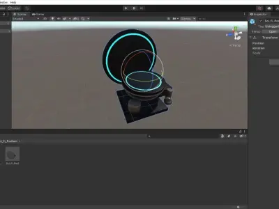 Sci fi dark Gold Pedestal Podium Space Low-poly 3D model