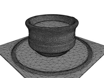Ornate Ceramic Coffee Cup and Saucer Low-poly 3D model