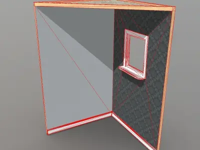 Room Corner Low-poly 3D model