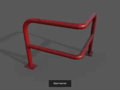 Steel barriers 3D Model Pack