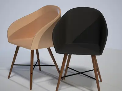 Chair Low-poly 3D model 5