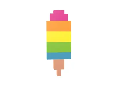Voxel Ice Cream v1 001 Low-poly 3D model