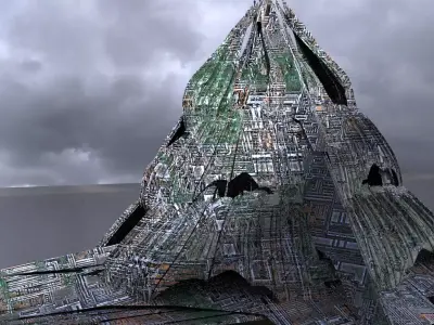Overgown Alien temple ruin  3D model
