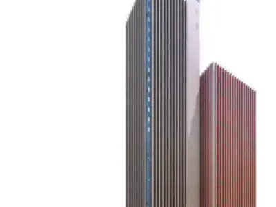 Skyscraper two tall buildings 3D model