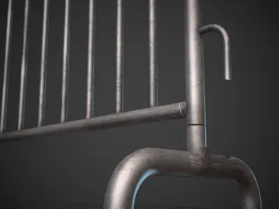 Road Steel Barricade Low-poly 3D model