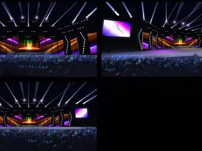 Stage party concert fashion catwalk T station  105 3D model