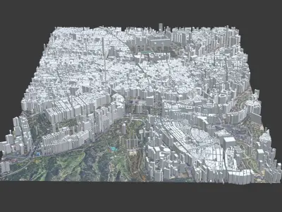 Madrid City  Low-poly 3D model