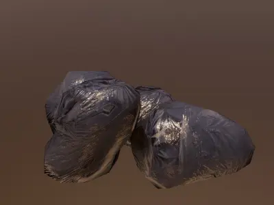 Garbage LowPoly pair of shoes Low-poly 3D model