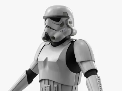  Star Wars Imperial Stormtrooper and Blaster Dirty A-Pose 