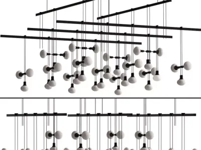 Suspenders Tier Grid LED Suspension Infrastructure 3D model