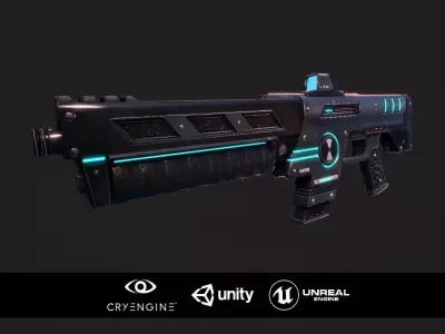Sci-Fi Rifle Low-poly 3D model
