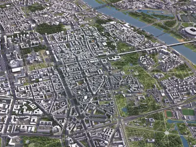 Warsaw Low-poly 3D model