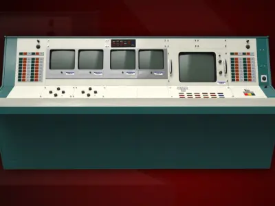 Space Exploration Control Center - Apollo Flight Controller Low-poly 3D model