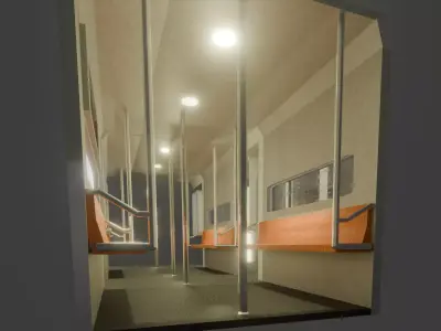 A train subway carriage fully textured and includes lighting 3D model